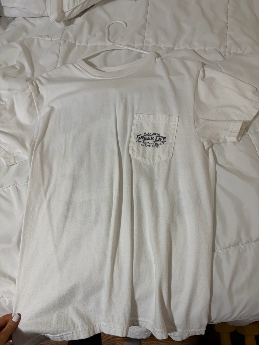 Greek Life Pocket T-Shirt - White